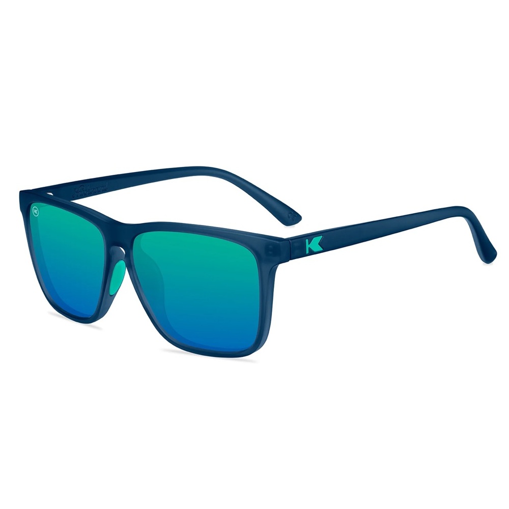 NWT Knockaround Fast Lanes Sport Rubberized Unisex Sunglasses in Navy/Mint